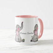 Mug L'éléphant mignon de bébé d'aquarelle avec (Devant droit)