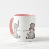 Mug L'éléphant mignon de bébé d'aquarelle avec (Devant gauche)