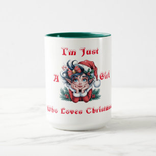 Mug L'elfe festif "Je suis juste une fille qui aime No
