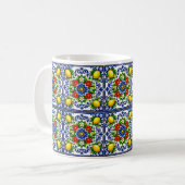 Mug 🍋 Lemon Azul Bloom — Azulejo Méditerranéen (Devant gauche)