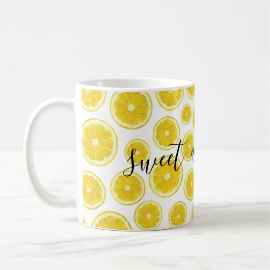 Mug Lemon Slice moderne drôle de citation personnelle (Gauche)
