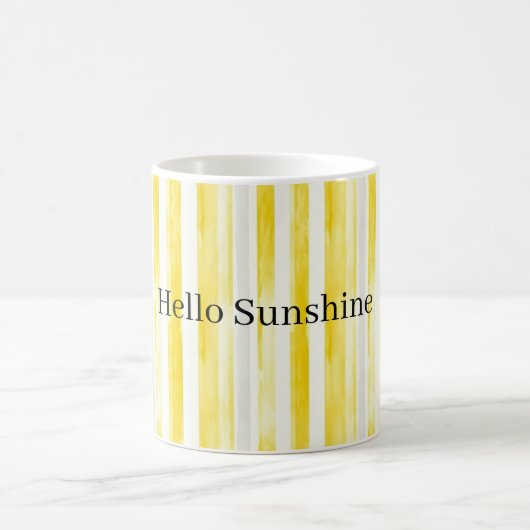Mug Lemon Yellow White Stripes (Centre)