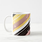 Mug Lémonade rose, rayures modernes rétro avec Monogra (Gauche)
