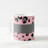 Mug L'empreinte de léopard nommé fait sur commande (Devant gauche)