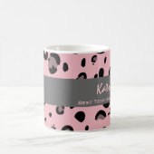 Mug L'empreinte de léopard nommé fait sur commande (Centre)