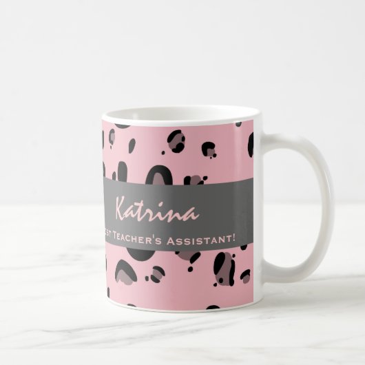 Mug L'empreinte de léopard nommé fait sur commande (Droite)