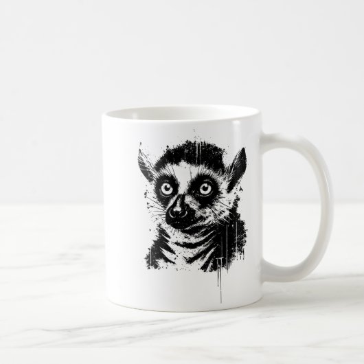 Mug Lemur Ink Art Jungle Madaga Wildlife Rtrait Nge  (Droite)