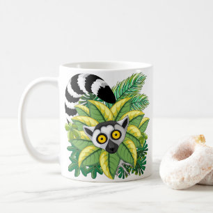 Mug Lémurs de Madagascar dans la jungle exotique