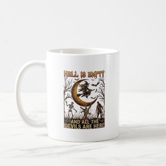 Mug L'enfer est vide Halloween Sorcière Croissant de L (Gauche)