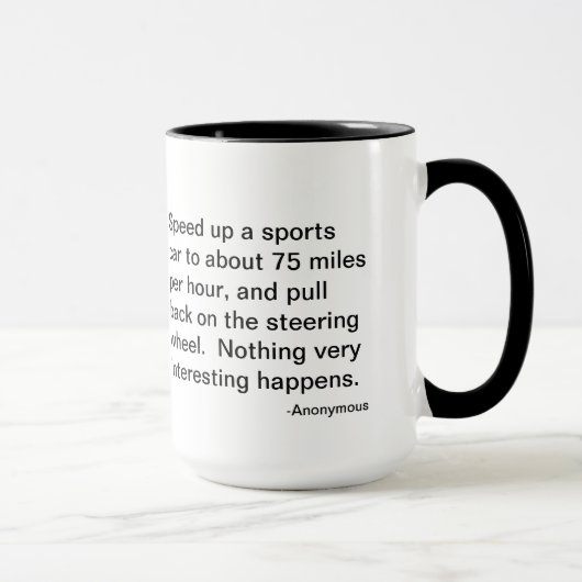 Mug L'énigme de l'insecte, la voiture de sport ou (Droite)