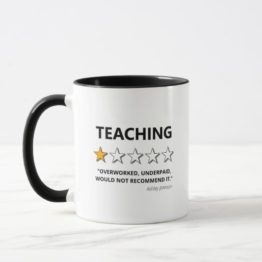 Mug L'Enseignement Drôle Ne Recommanderait Pas (Gauche)