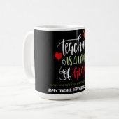 Mug L'enseignement est une semaine d'appréciation du c (Devant gauche)