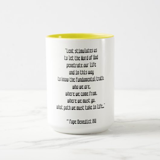 Mug Lent Signifiant Pape Benoît XVI Pâques (Centre)