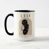 Mug Leo Feminine Zodiac Design Brown Noir 15 OZ (Gauche)