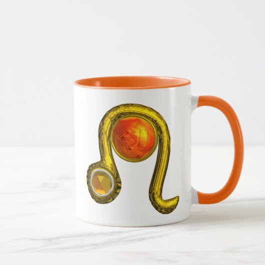 MUG LEO GOLD ZODIAC ANNIVERSAIRE JAUNE JAUNE JAUNE TOP (Droite)