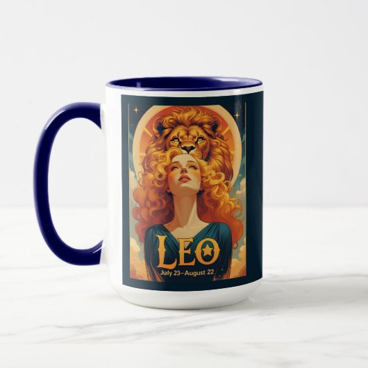 Mug Leo Juillet Août Zodiac Anniversaire Astrologie (Gauche)
