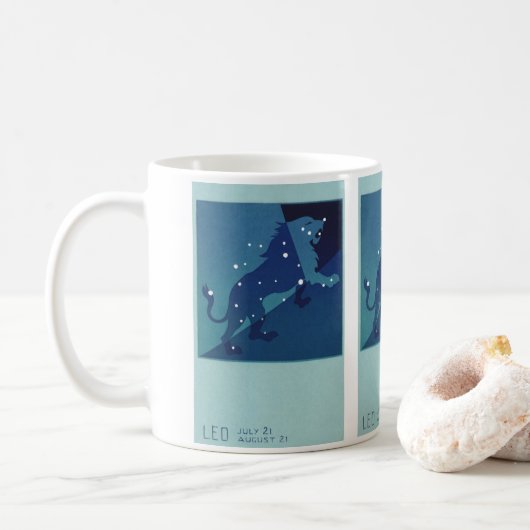 Mug Leo Lion Constellation Astrologie Zodiaque Vintage (Avec donut)