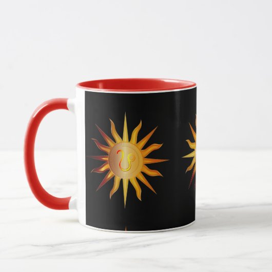 Mug Léo Soleil Signe du Feu Mois de Naissance Rouge & (Gauche)