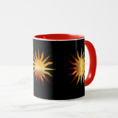 Mug Léo Soleil Signe du Feu Mois de Naissance Rouge & (Devant droit)