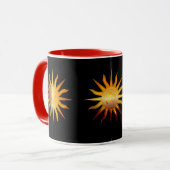 Mug Léo Soleil Signe du Feu Mois de Naissance Rouge & (Devant gauche)