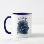 Mug Leo Starry Night Constellation Nom personnalisé (Gauche)