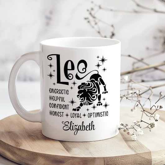 Mug Leo Zodiac Horoscope Nom personnalisé