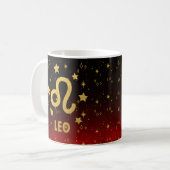 Mug Leo Zodiac Musique d'astrologie rouge et noire (Devant gauche)
