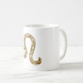 Mug Leo Zodiac - Or tribal (Devant droit)
