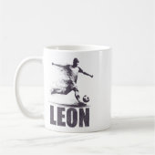 Mug Leon Soccer Boys Personalized First Name Leon  (Gauche)