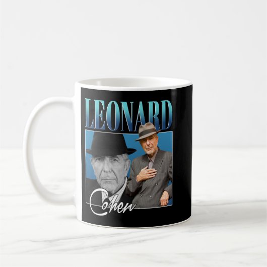 Mug Leonard Cohen Cadeaux de style rétro pour les fans (Gauche)