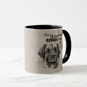 Mug Leonberger vintage portrait, mignonne citation (Devant droit)