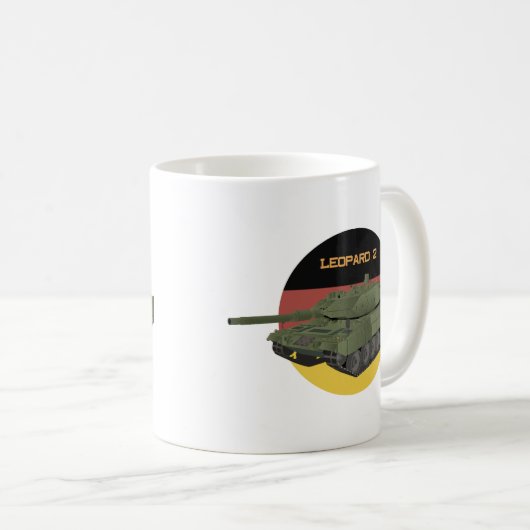 Mug Leopard 2 de char allemand avec drapeau (Devant droit)