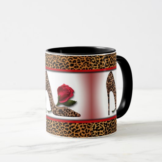 Mug Léopard à talon rouge (Devant droit)