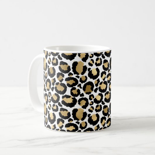 Mug Leopard blanc et or (Devant gauche)