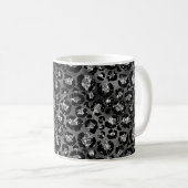 Mug Leopard Cheetah Print Black Silver Grey (Devant droit)