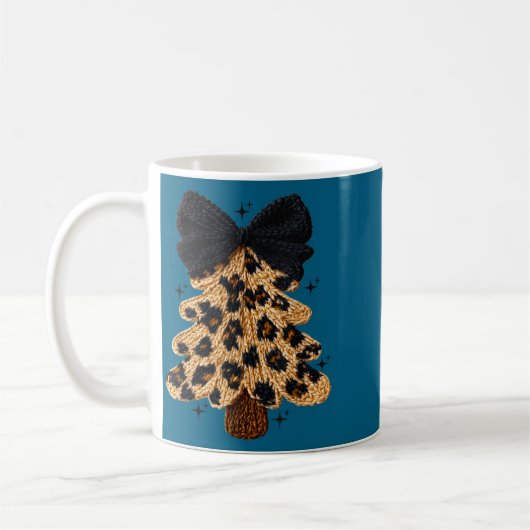 Mug Leopard Christmas Tree,christmas Coquette Bow Yarn (Gauche)