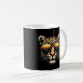 Mug Léopard Cool Avec Des Lunettes De Soleil Léopard S (Devant droit)