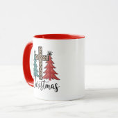 Mug Léopard croix arbres de Noël chrétiens  (Devant gauche)