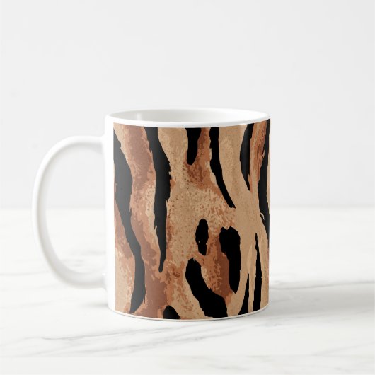 Mug Léopard de tigre : Peau animale sans joint (Gauche)