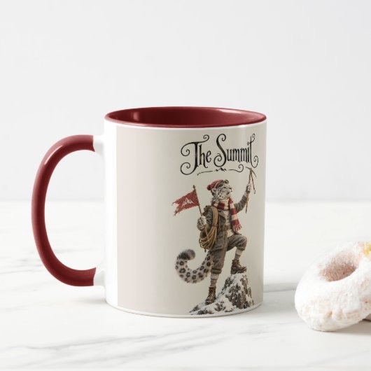 Mug Léopard des neiges alpiniste (Avec donut)
