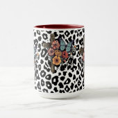 Mug Léopard des neiges Croix, Fleurs et Papillons (Centre)