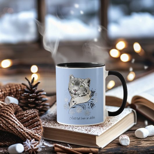 Mug Léopard des neiges Élégance hivernale Flocons de n