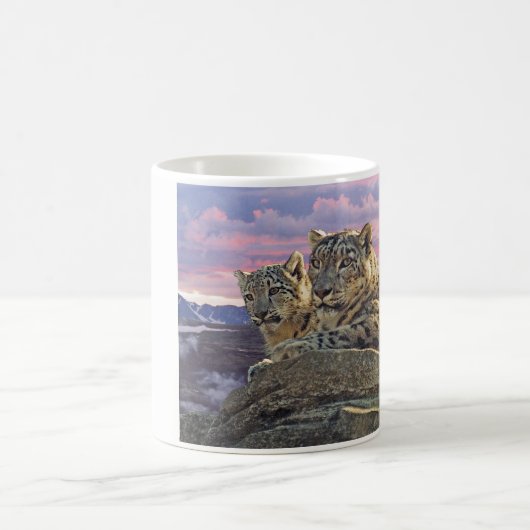 Mug Léopard des neiges Mère et Cub - (Centre)