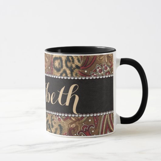 Mug Léopard et copie de motif de Paisley à (Droite)