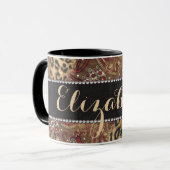 Mug Léopard et copie de motif de Paisley à (Devant gauche)