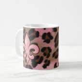 Mug Leopard Fleur de Lis rose (Devant gauche)