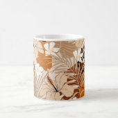 Mug Léopard fourrure tropicale feuille fleurs d'hibisc (Centre)