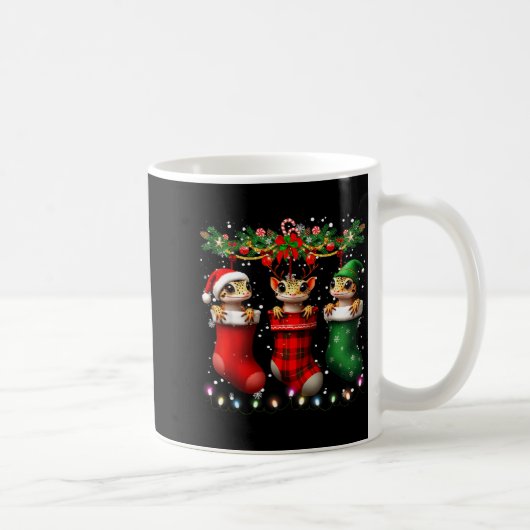 Mug Leopard Gecko In Christmas Socks Lights Leopard Ge (Droite)