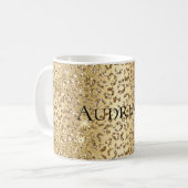 Mug Léopard glam jaune or brillant Parties scintillant (Devant gauche)