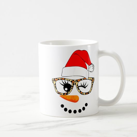 Mug Leopard Gles Santa Claus Snowman Face Christmas Co (Droite)